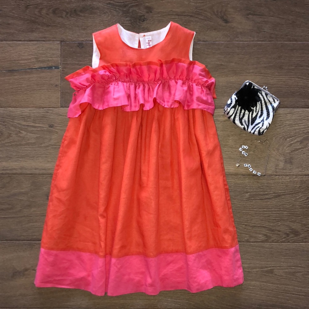 il gufo dress Orange & Pink size 6 perfect shape